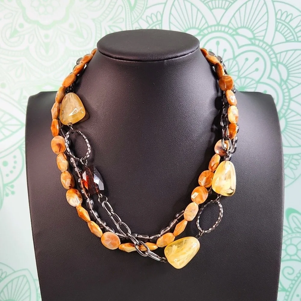 Signed Cookie Lee River Rock Necklace - Picture 1 of 5